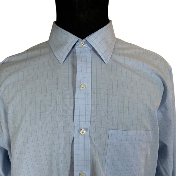 Brooks Brothers Regular Blue Check Long Sleeve Button Front Shirt 17.5 36/37 - Picture 2 of 8